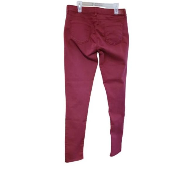 Buffalo David Bitton Faith Mid Rise  Burgundy Skinny Jeans  Size 28 - Picture 2 of 12